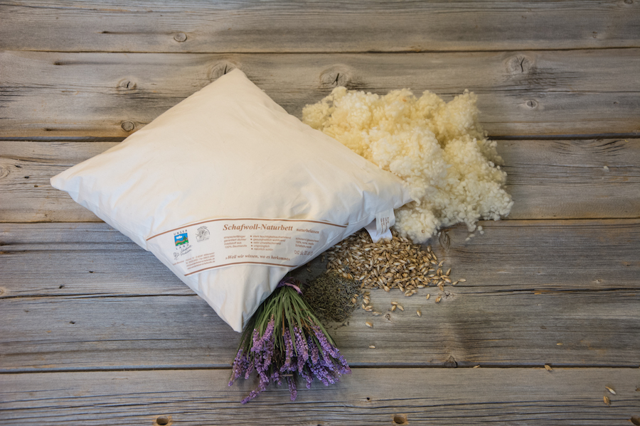 Kombikissen Schafwolle-Dinkel-Lavendel